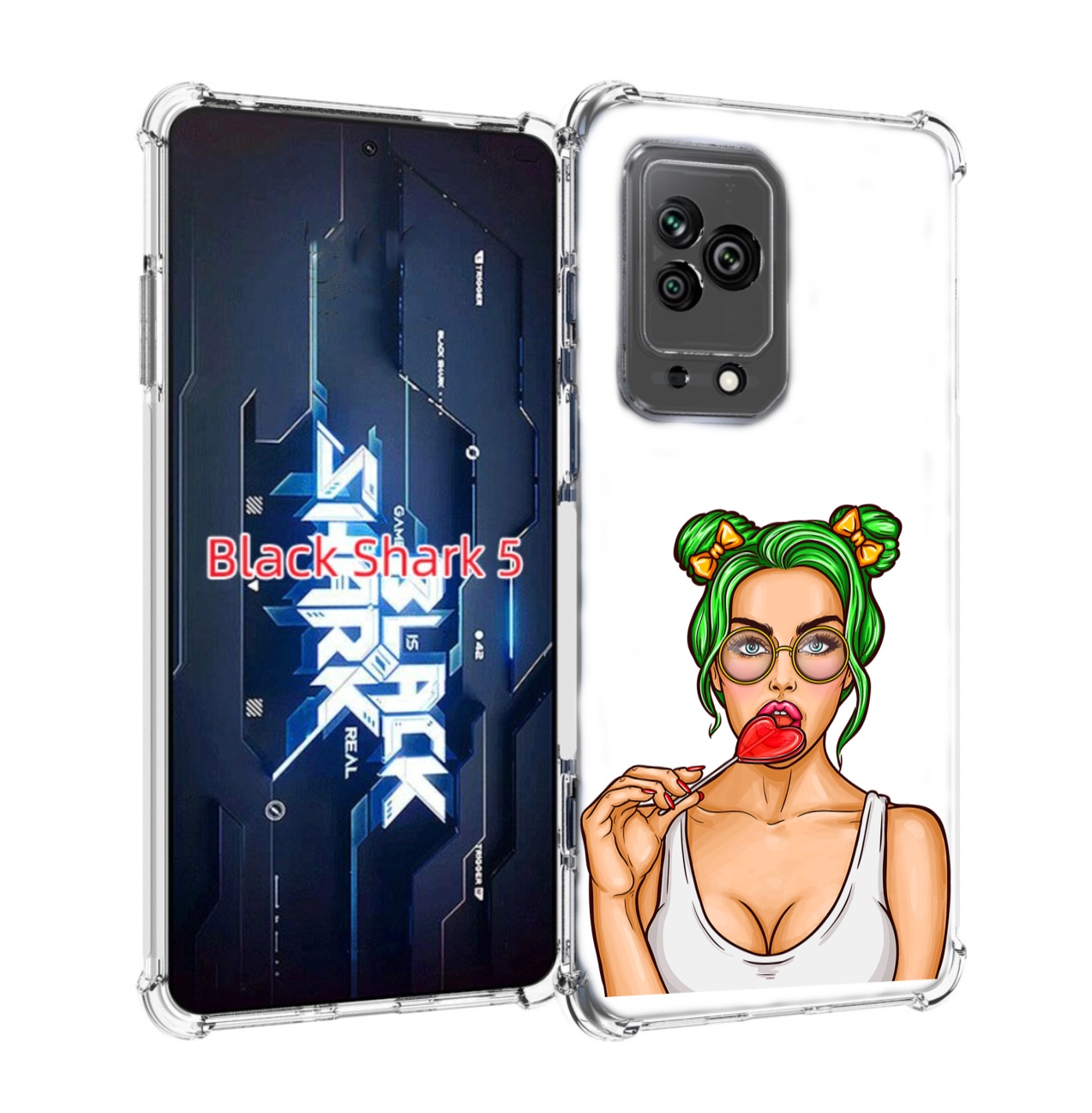 

Чехол MyPads девушка-с-чупачупсом-в-виде-сердца женский для Xiaomi Black Shark 5, Прозрачный, Tocco