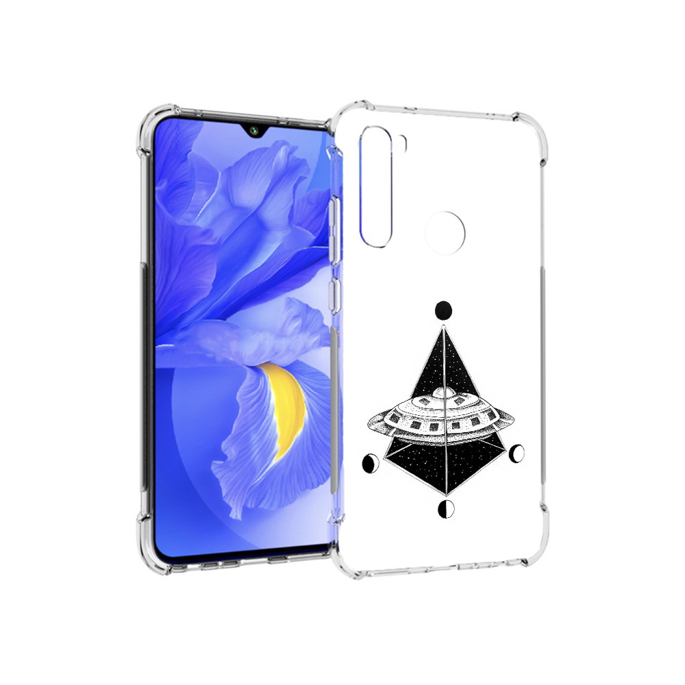 Чехол MyPads Tocco для Xiaomi Redmi Note 8T черно белая летающая тарелка