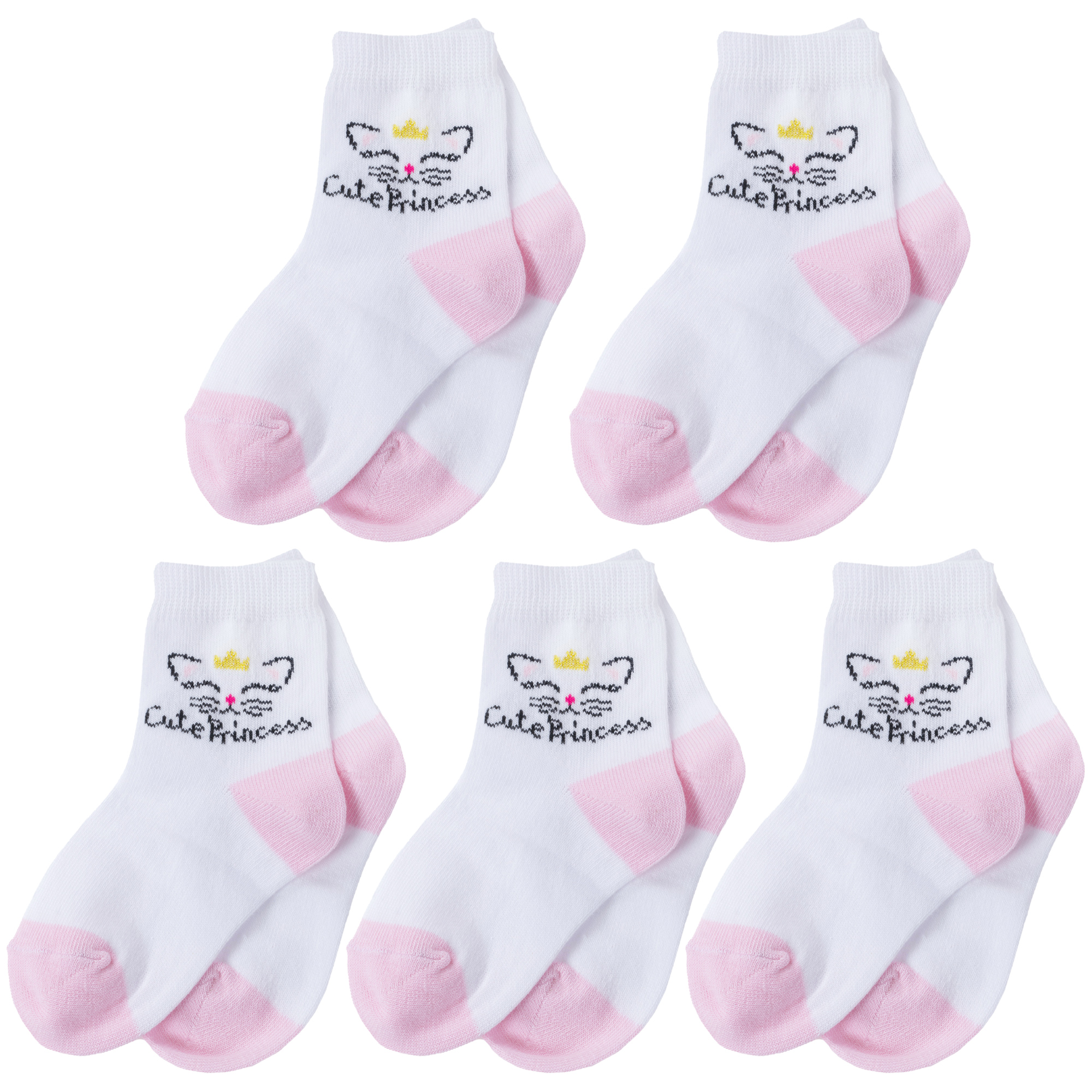 Носки детские Борисоглебский трикотаж 5-8СДД, белый; розовый, 12-14