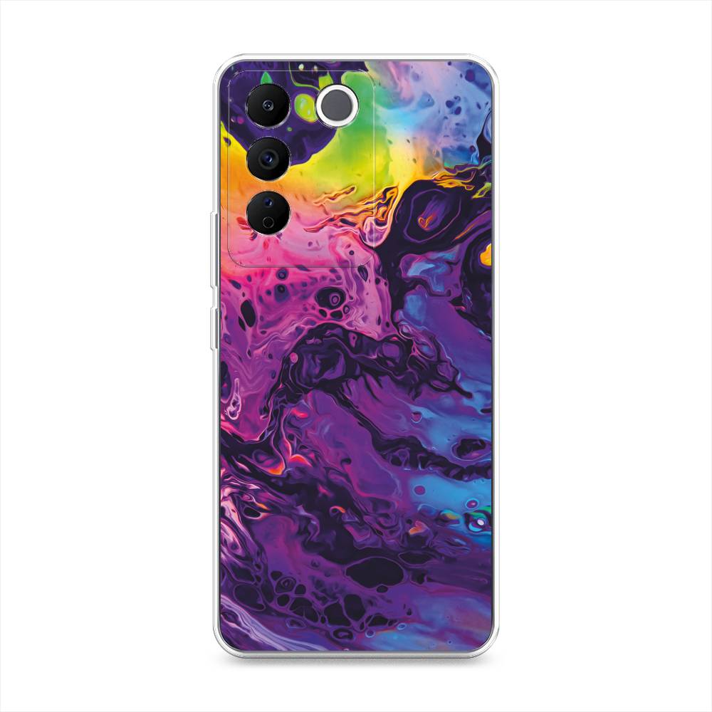 

Силиконовый чехол "ACID fluid" на Vivo V27e, Разноцветный