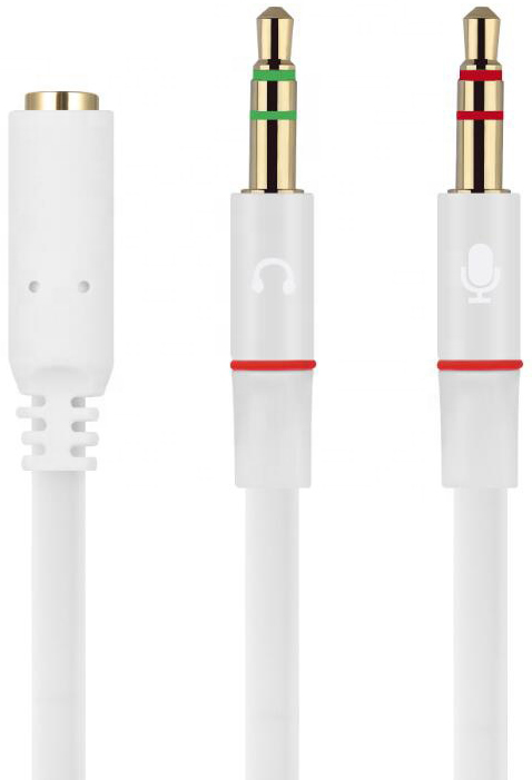 

Аудио-разветвитель Mini Jack 3.5 мм (F) - Mini Jack 3.5 мм (M) + MIC 3.5 мм (M)