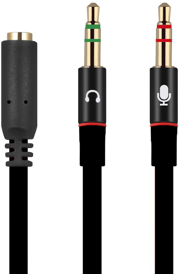 

Аудио-разветвитель Mini Jack 3.5 мм (F) - Mini Jack 3.5 мм (M) + MIC 3.5 мм (M)