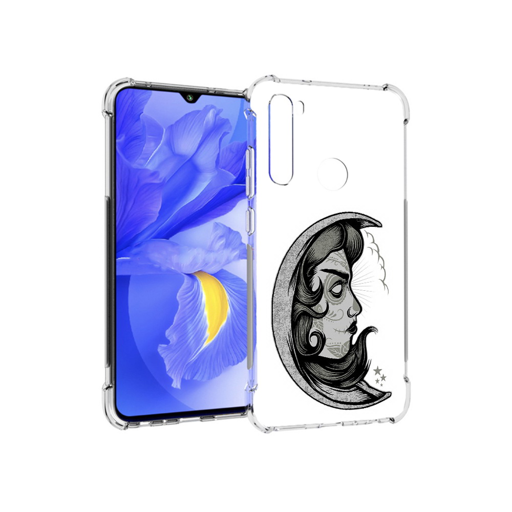 

Чехол MyPads Tocco для Xiaomi Redmi Note 8T черно белая луна с лицом (PT140720.278.680), Прозрачный, Tocco