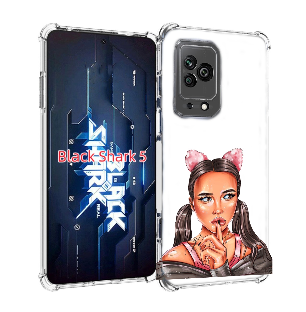 

Чехол MyPads девушка-тихо женский для Xiaomi Black Shark 5, Прозрачный, Tocco