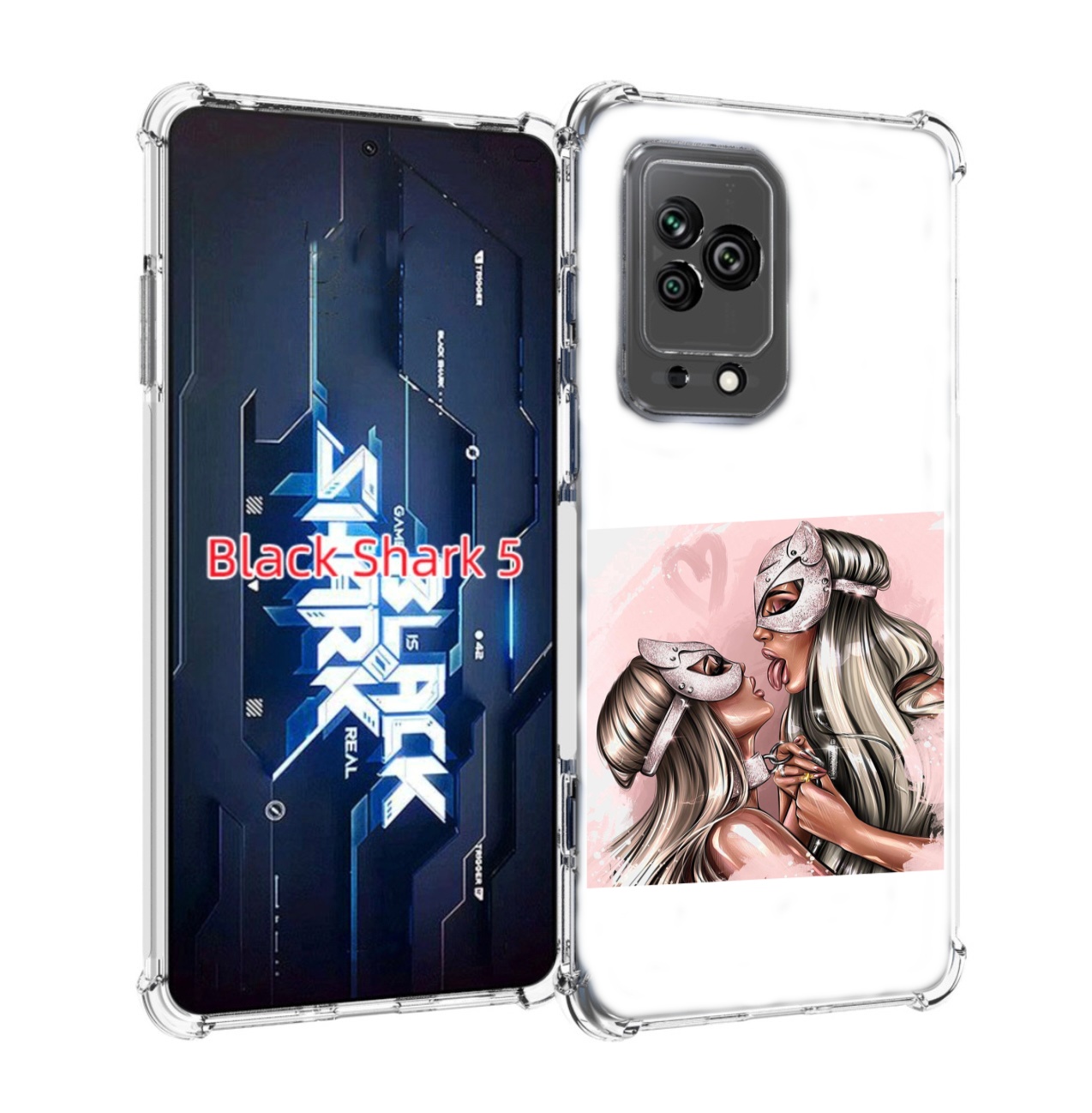 

Чехол MyPads девушки-поцелуй женский для Xiaomi Black Shark 5, Прозрачный, Tocco