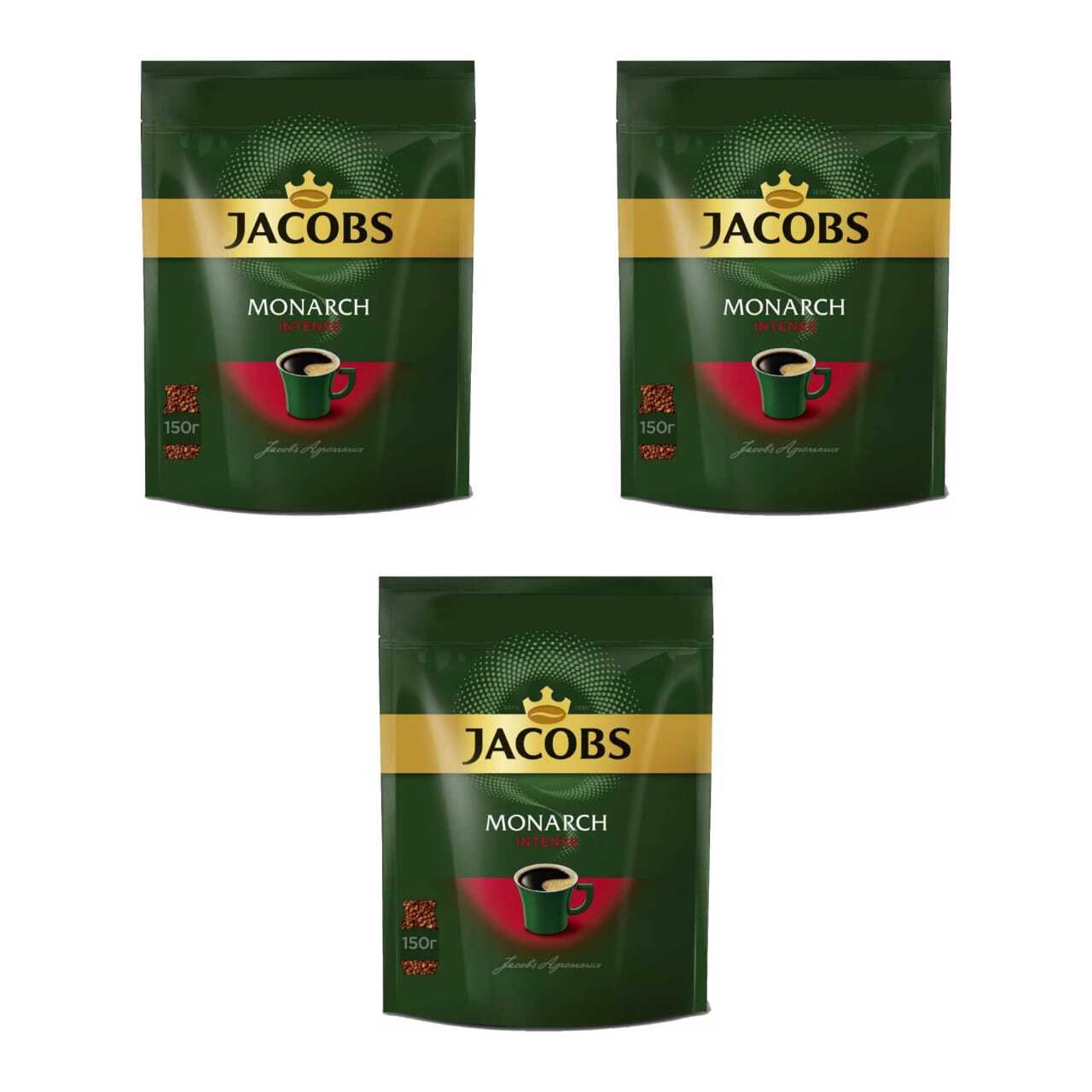 

Кофе растворимый Jacobs Monarch Intense пакет, 150 г * 3 шт