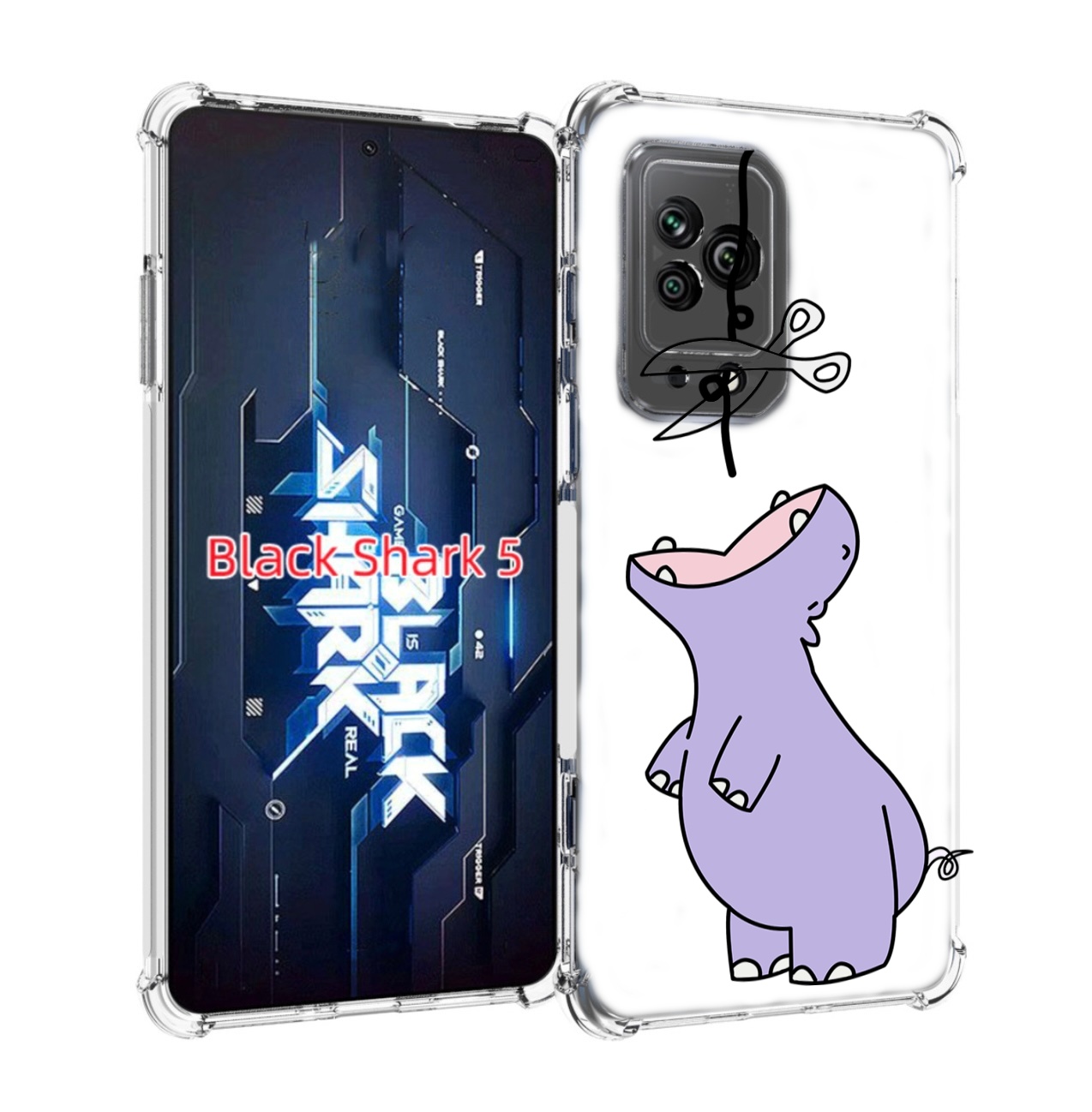 

Чехол MyPads динозаврик-фиолетовый для Xiaomi Black Shark 5, Прозрачный, Tocco