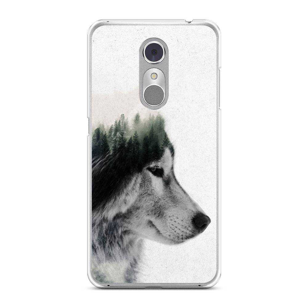

Чехол на ZTE Blade A910 "Волк лес", Серый;белый, 131850-1