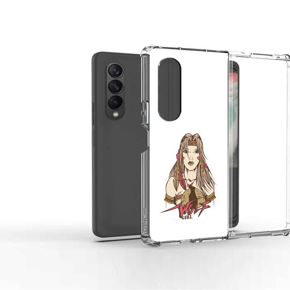 

Чехол MyPads Tocco для Samsung Galaxy Z Fold2 девушка волк, Прозрачный, Tocco