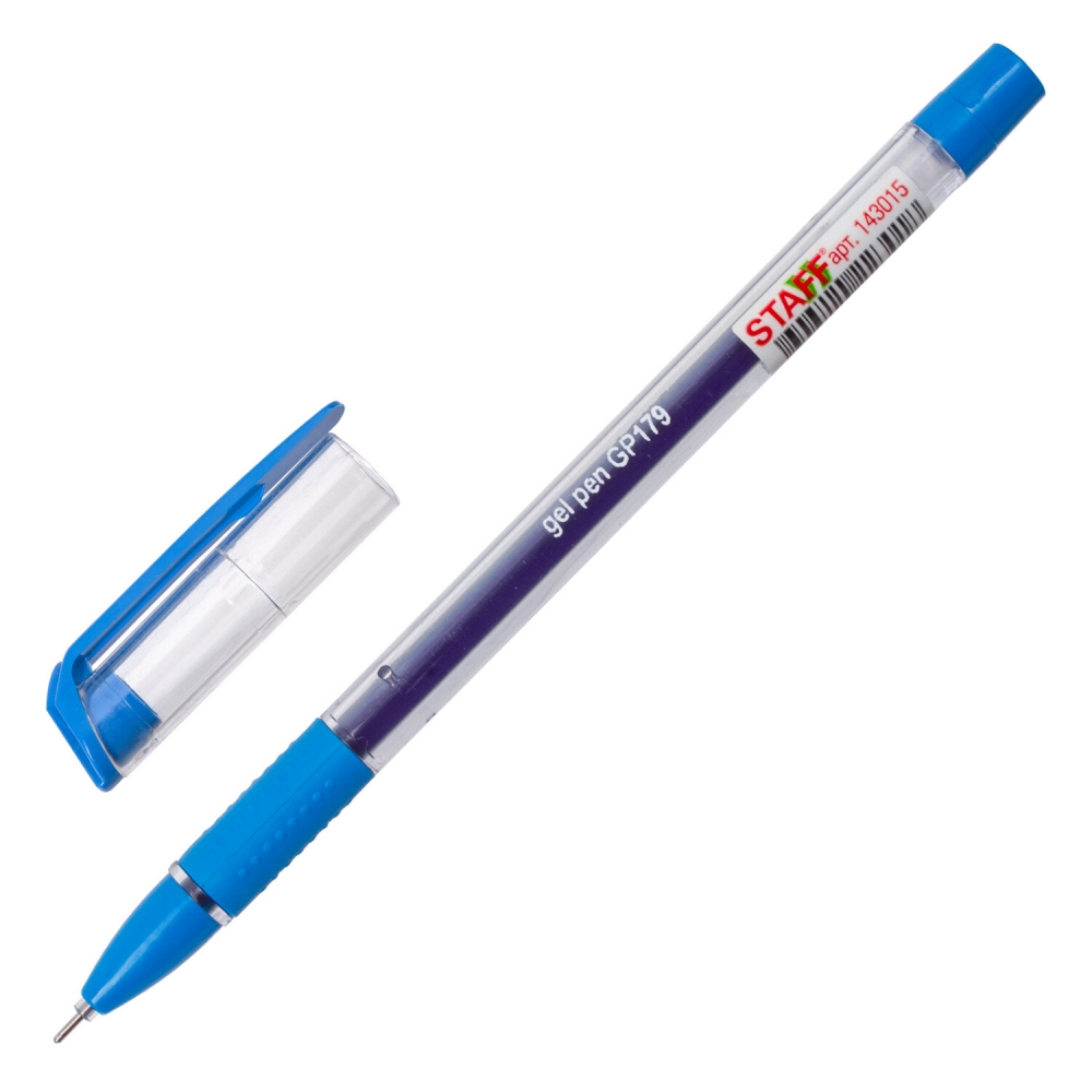 Набор из 36 шт, Ручка гелевая с грипом Staff College, синяя, игольчатый узел 0,6 мм