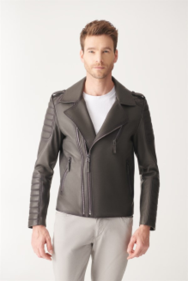 

Кожаная куртка мужская Black Noble 320 серая XL (доставка из-за рубежа), Серый, 320