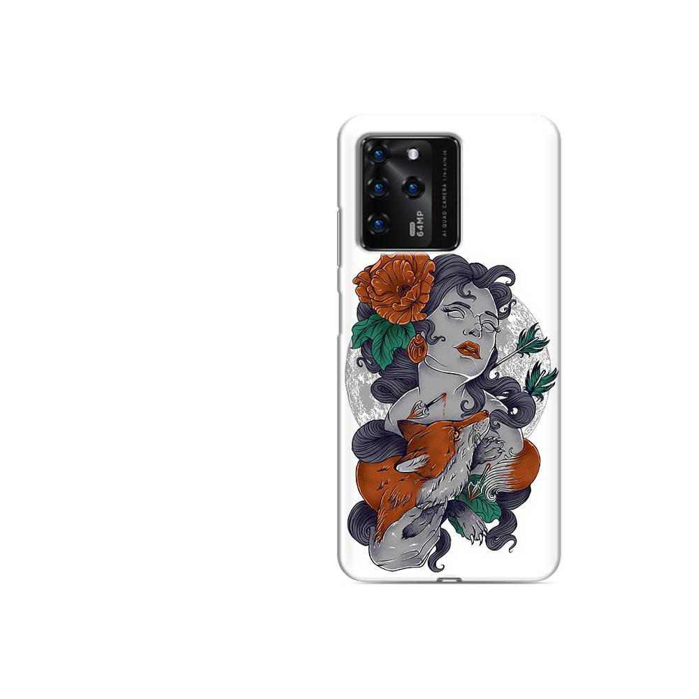 

Чехол MyPads Tocco для ZTE V30 темная девушка с лисой (PT226947.476.639), Прозрачный, Tocco