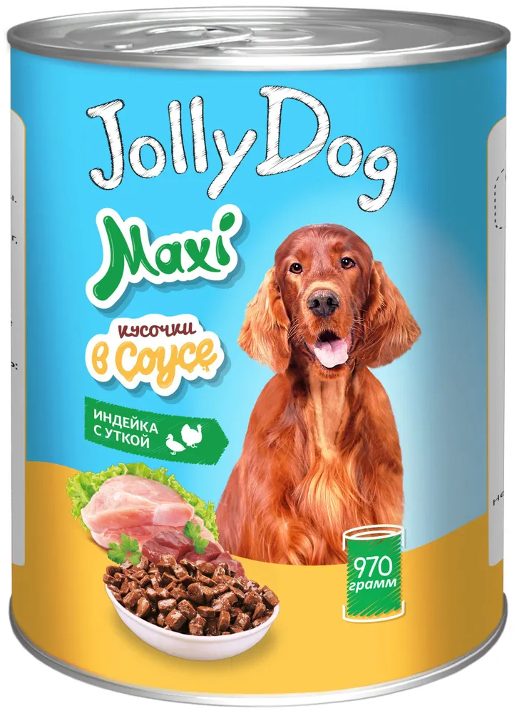 

Влажный корм для собак Зоогурман Jolly Dog, индейка с уткой, 970 г