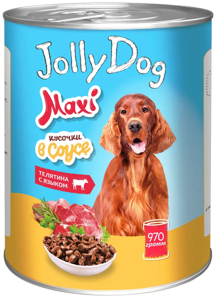 

Влажный корм для собак Зоогурман Jolly Dog, телятина с языком, 970 г