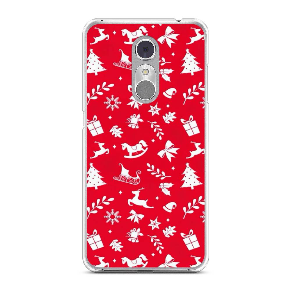 

Чехол на ZTE Blade A910 "Красный новогодний фон", Красный;белый, 131850-5