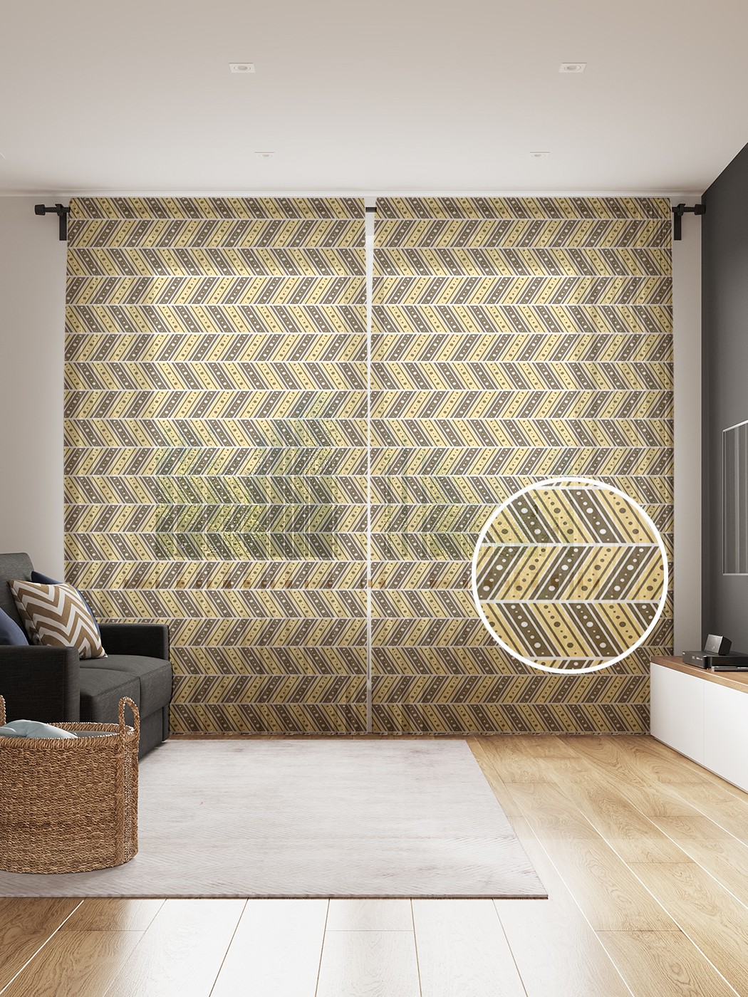 фото Тюль joyarty "декор с традиционными этническими мотивами" 145x265см