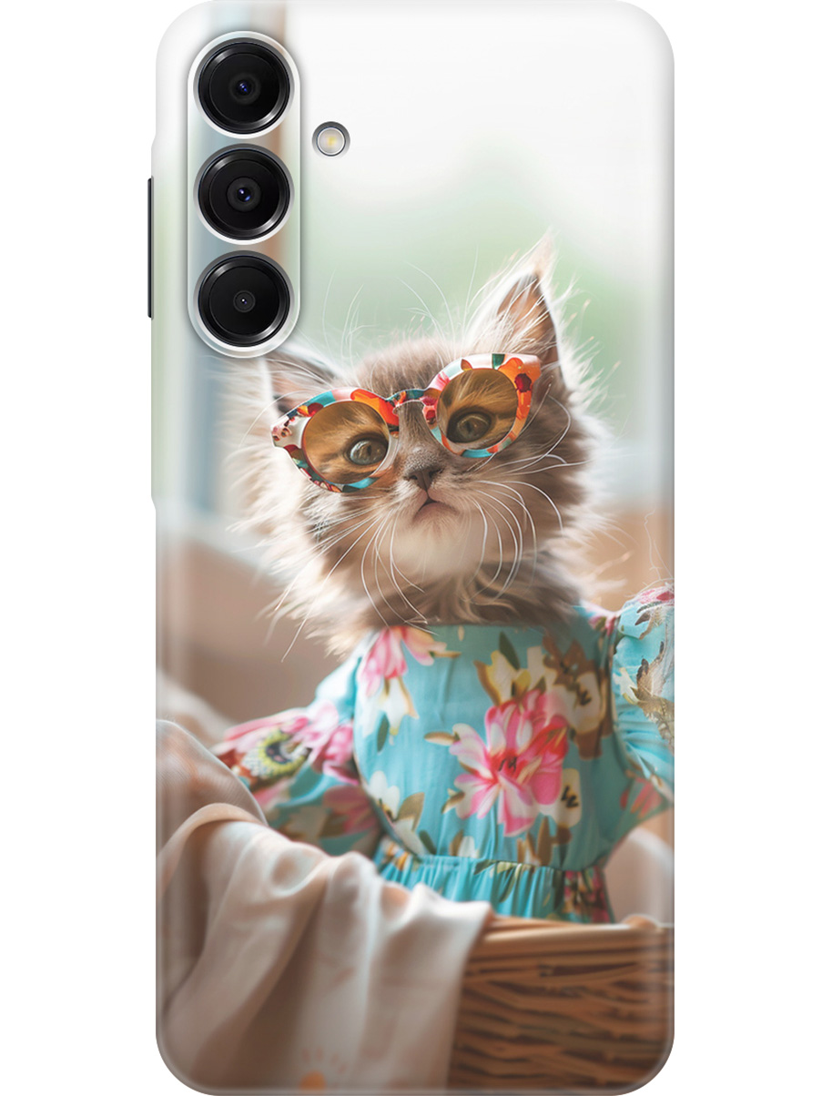 

Силиконовый чехол на Samsung Galaxy A16 с принтом "Кошечка в голубом платье", Прозрачный;белый;голубой;серый, 786721711