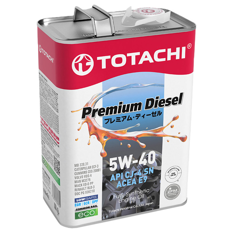 фото Моторное масло totachi premium diesel fully synthetic 5w-40 6л (4562374690752) 11706