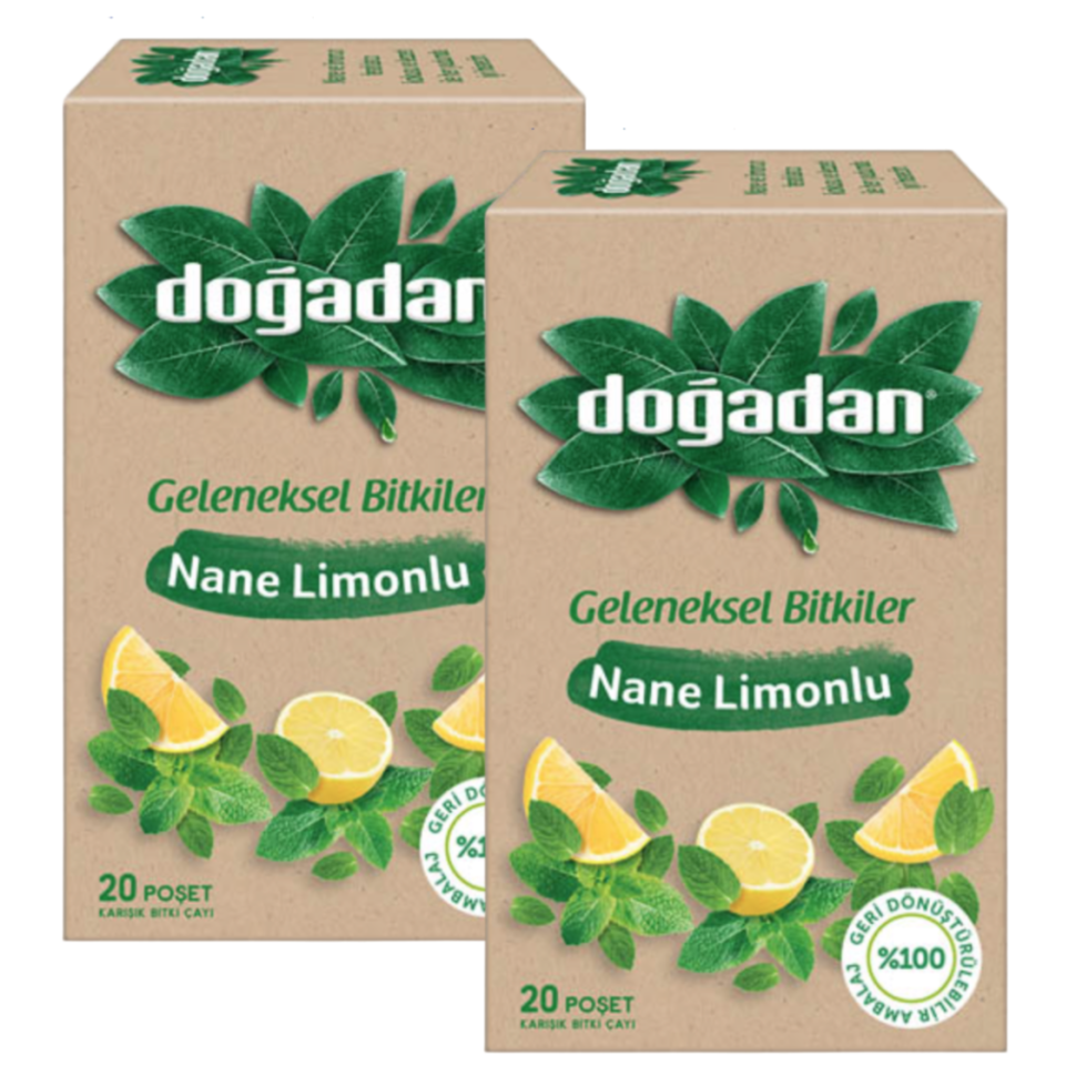 Чай турецкий Dogadan с мятой и лимоном, 2 шт по 20 пакетиков