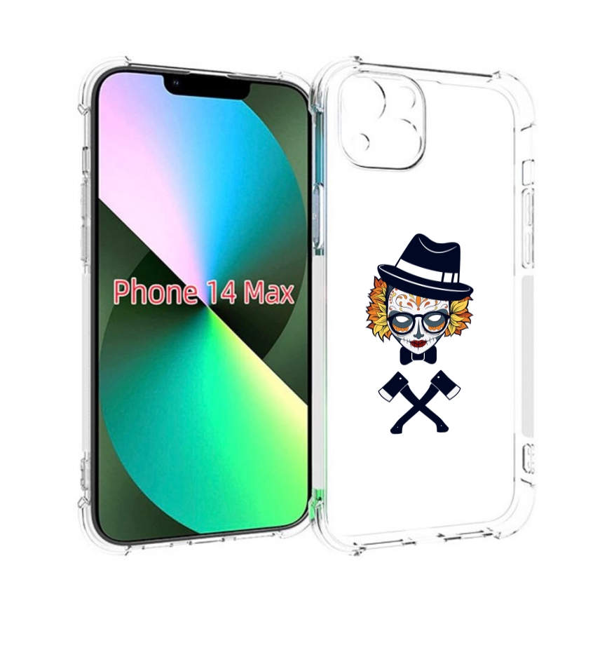

Чехол MyPads девушка в маске с топорами рисунок для iPhone 14 Plus (6.7), Прозрачный, Tocco