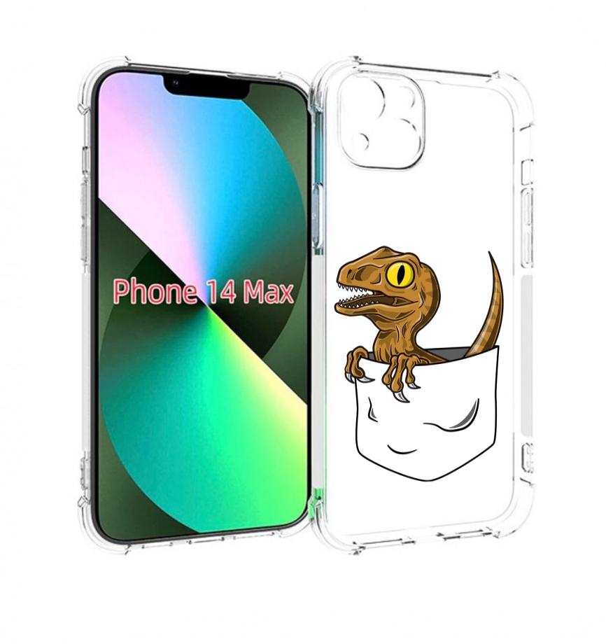 Чехол MyPads динозавр в кармане для iPhone 14 Plus (6.7)