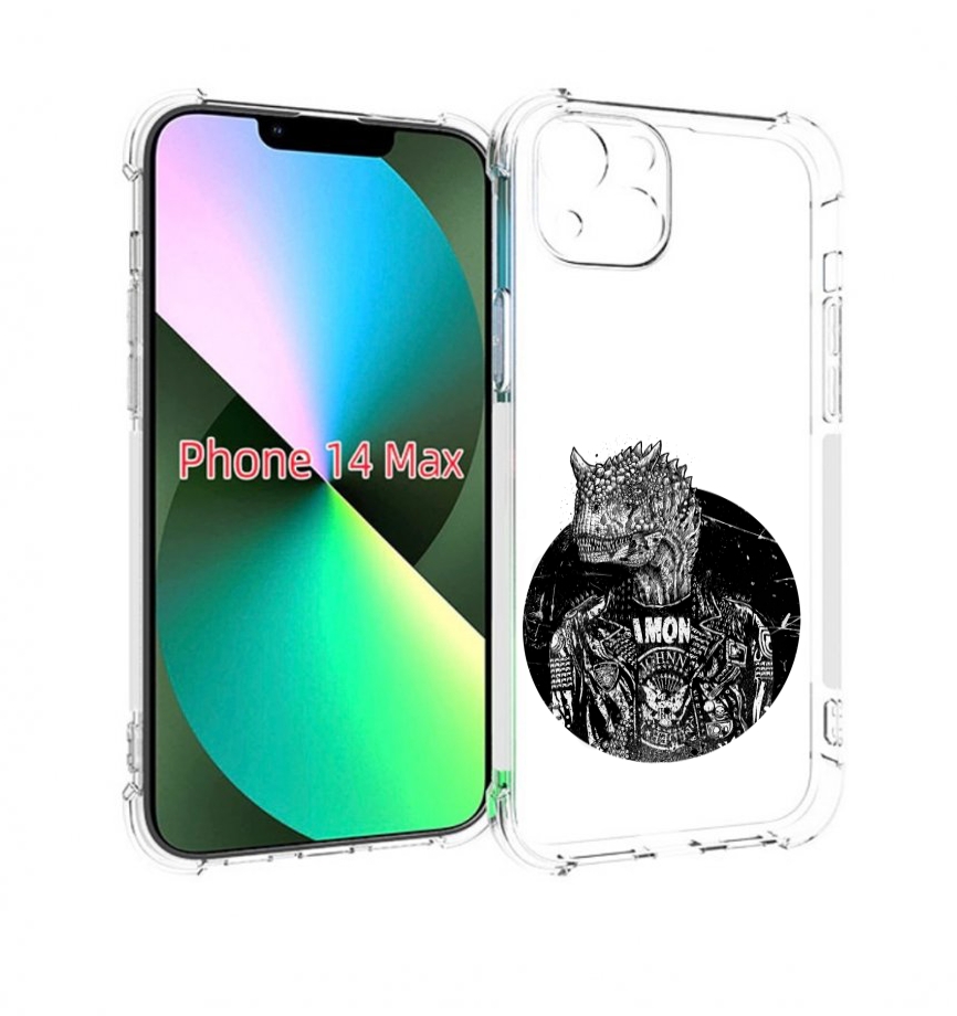 

Чехол MyPads динозавр в куртке для iPhone 14 Plus (6.7), Прозрачный, Tocco
