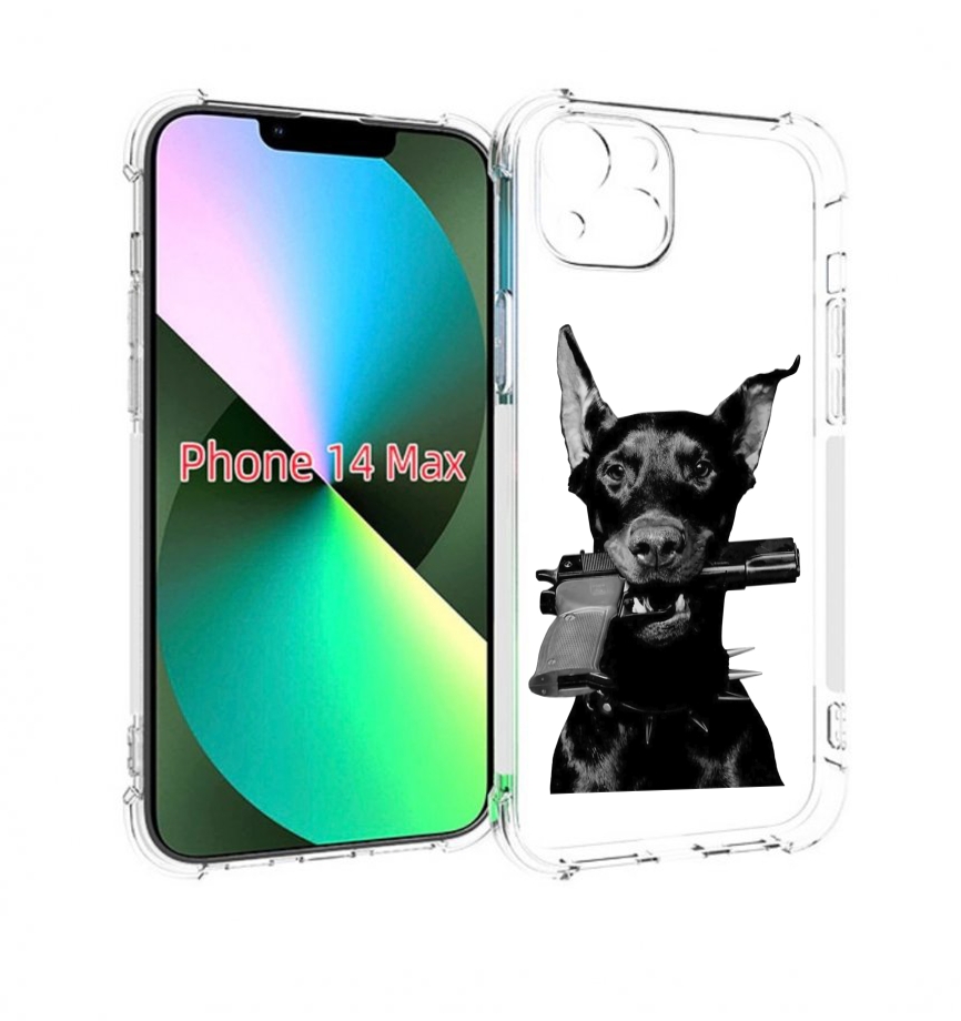 

Чехол MyPads доберман с пистолетом для iPhone 14 Plus (6.7), Прозрачный, Tocco