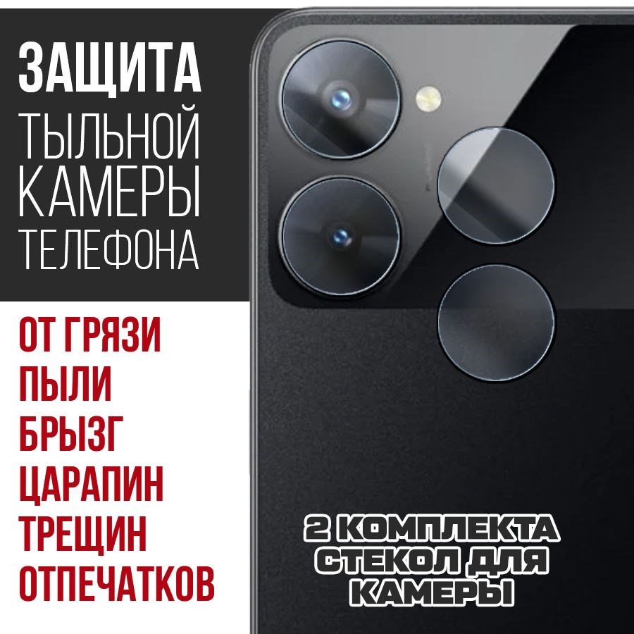 

Стекло защитное гибридное для камеры Realme V30 (2 шт.)