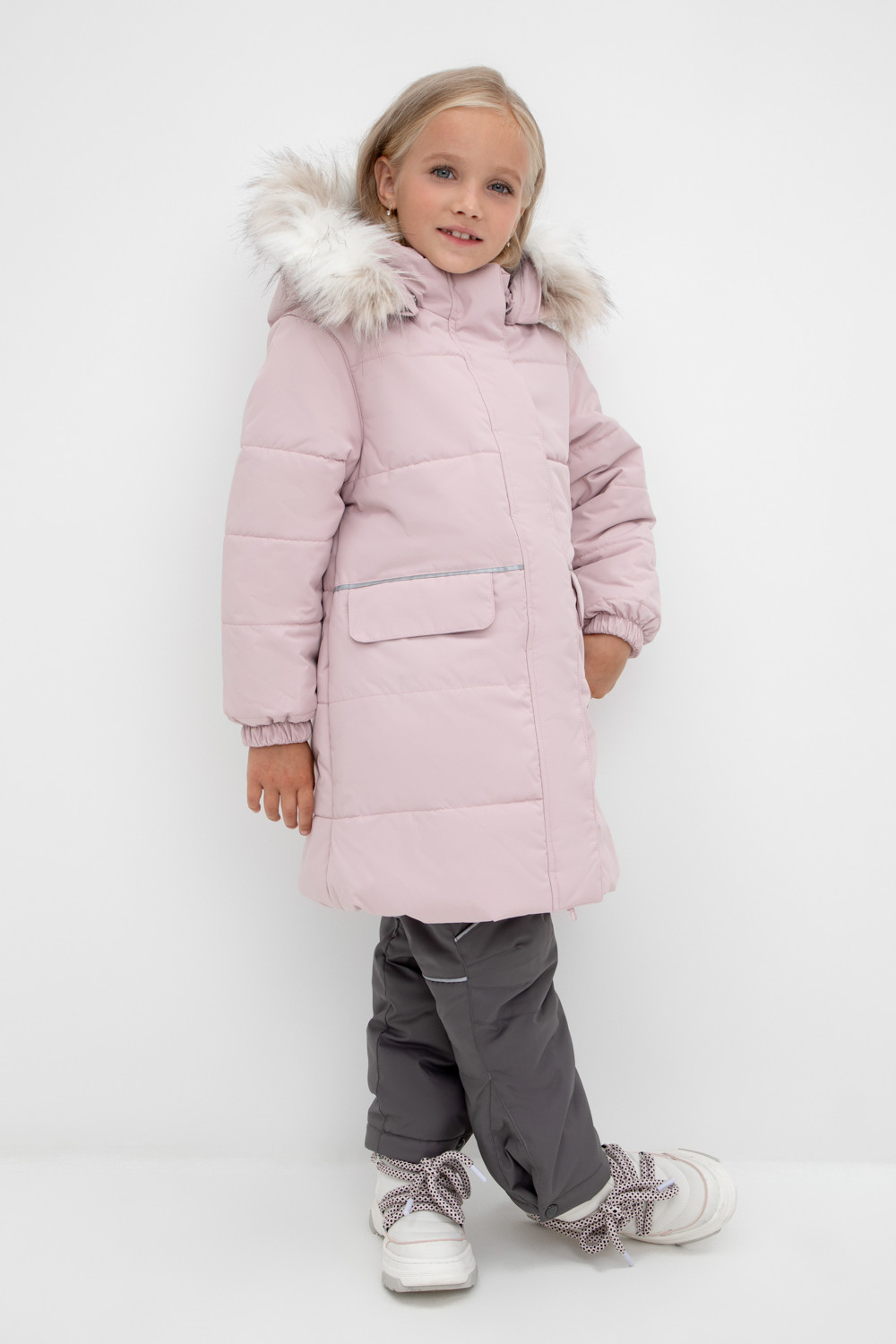 Пальто детское CROCKID 2G LJKT 043.3_a, розовый лед, 122