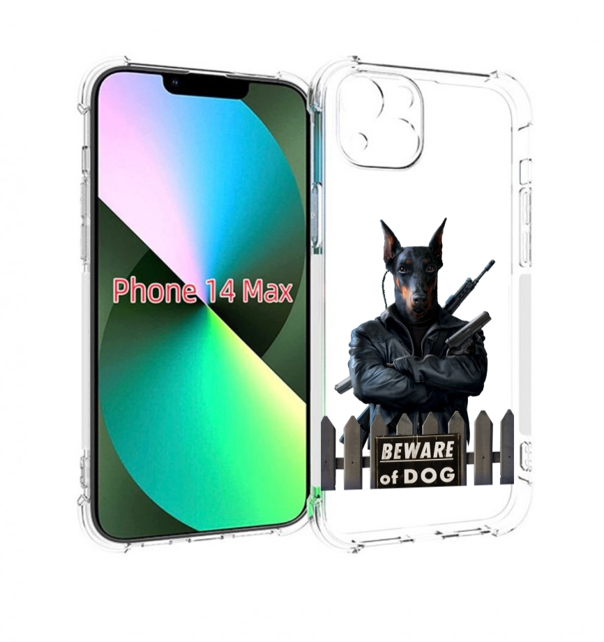

Чехол MyPads доберман для iPhone 14 Plus (6.7), Прозрачный, Tocco