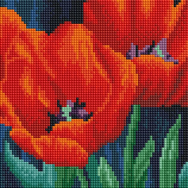 

PaintBoy Алмазная вышивка Алые маки UC181, 20x20 см