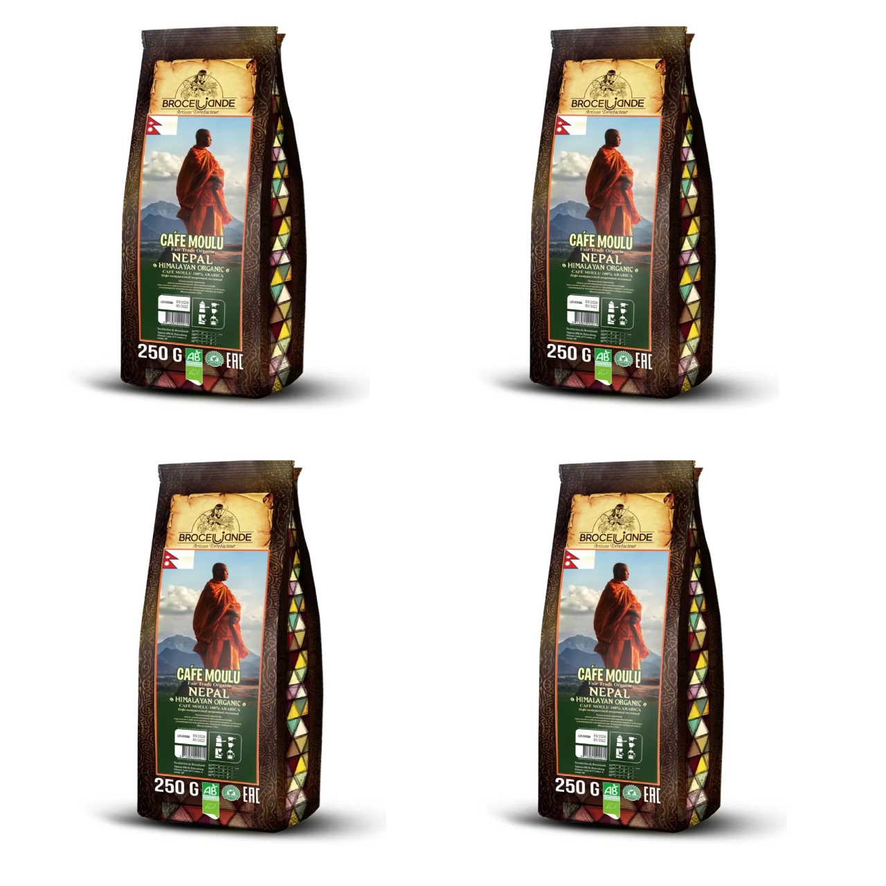 Кофе молотый Broceliande Nepal Organic, 250 г х 4 шт