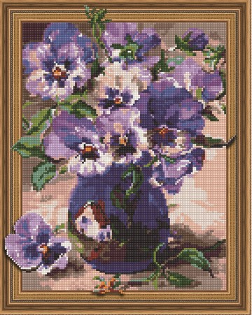 

PaintBoy Алмазная вышивка Букет фиалок TSGJ1040, 40x50 см