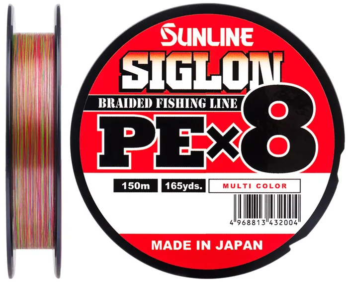 

Шнур Sunline SIGLON PE X8 150м Multicolor 5C # 1.0 (16Lb), Желтый, Siglon PE..