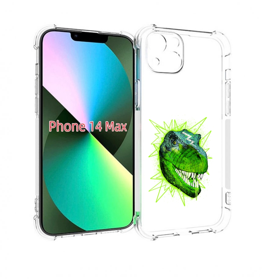 

Чехол MyPads зеленый динозавр для iPhone 14 Plus (6.7), Прозрачный, Tocco