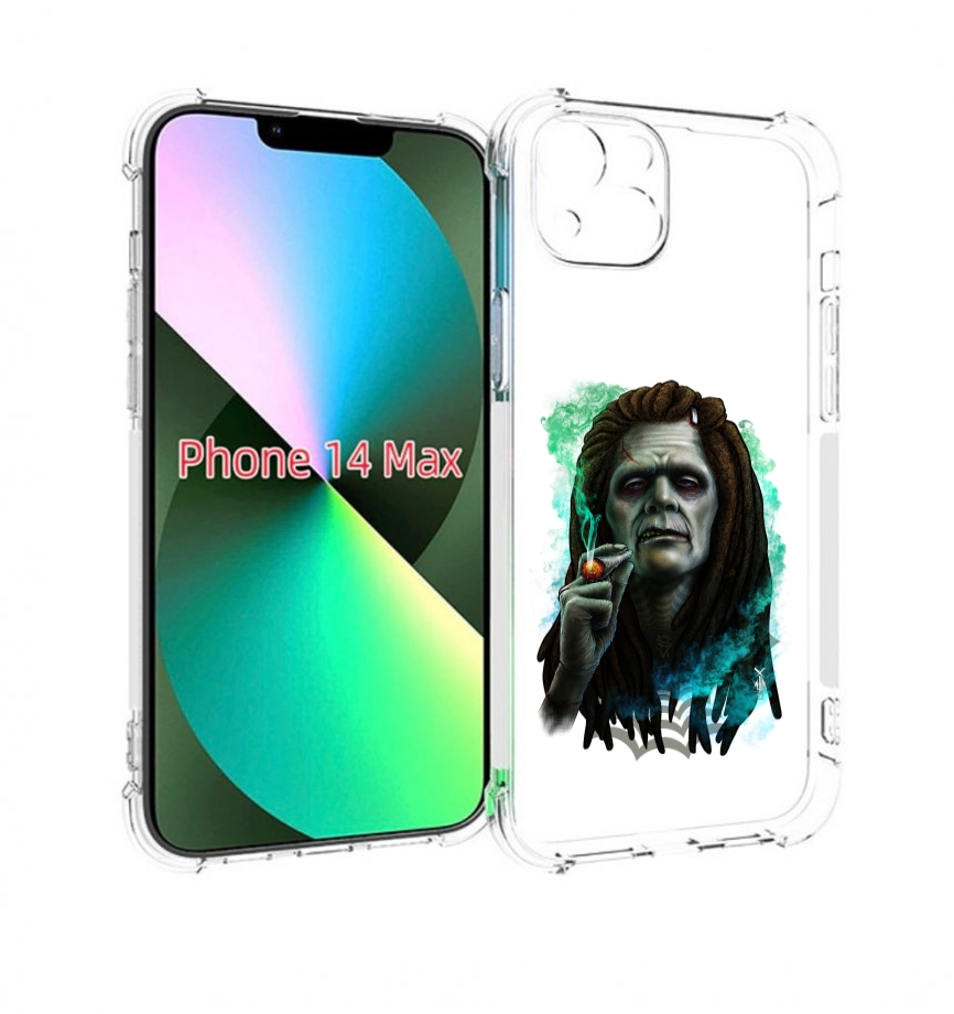 

Чехол MyPads зеленый мужчина с сигаретой для iPhone 14 Plus (6.7), Прозрачный, Tocco