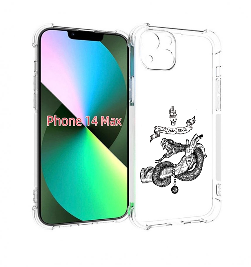 

Чехол MyPads змея на руке рисунок для iPhone 14 Plus (6.7), Прозрачный, Tocco