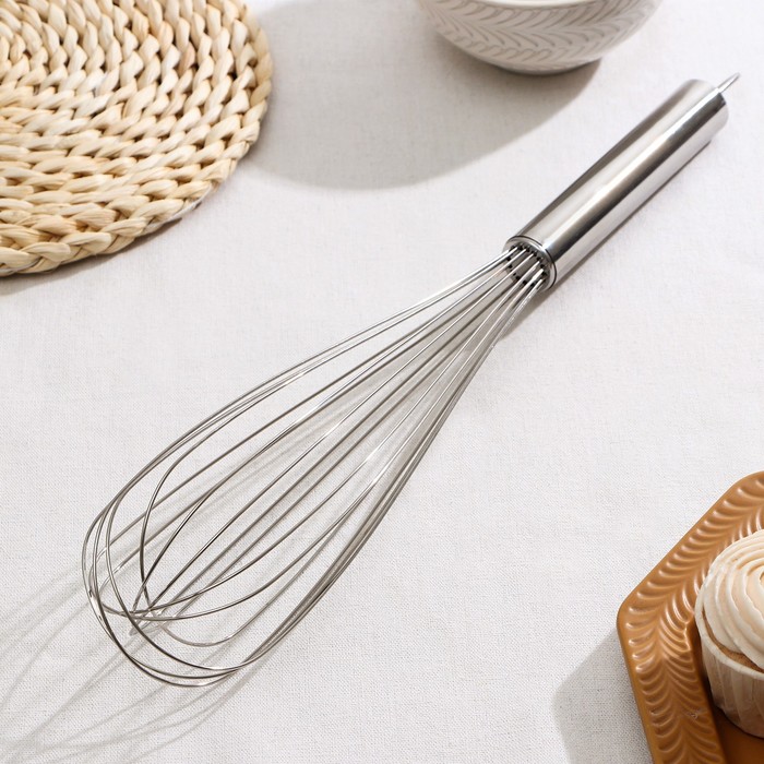 фото Венчик для взбивания konfinetta «сильвер», струна 1,3 мм, 42×8×8 см, цвет хромированный