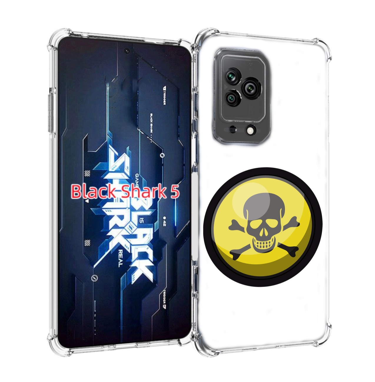 

Чехол MyPads желтый-череп для Xiaomi Black Shark 5, Прозрачный, Tocco