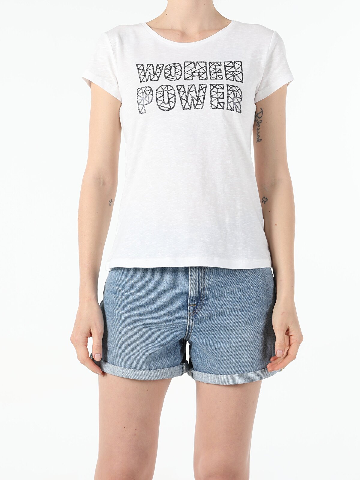 

Футболка женская Colin's CL1053896_Q1.V1 белая L, Белый, CL1053896_Q1.V1