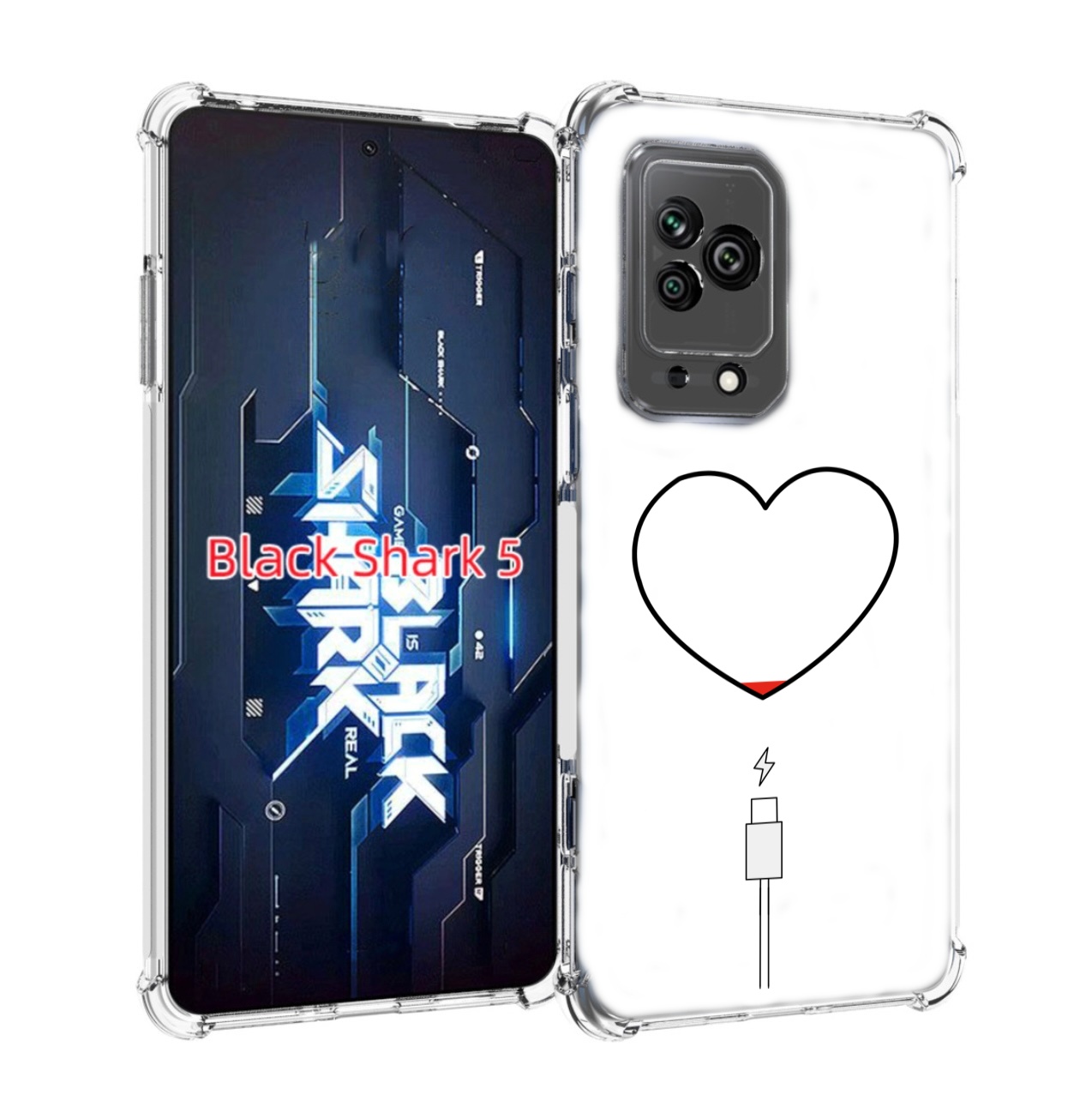 

Чехол MyPads зарядка-сердца для Xiaomi Black Shark 5, Прозрачный, Tocco