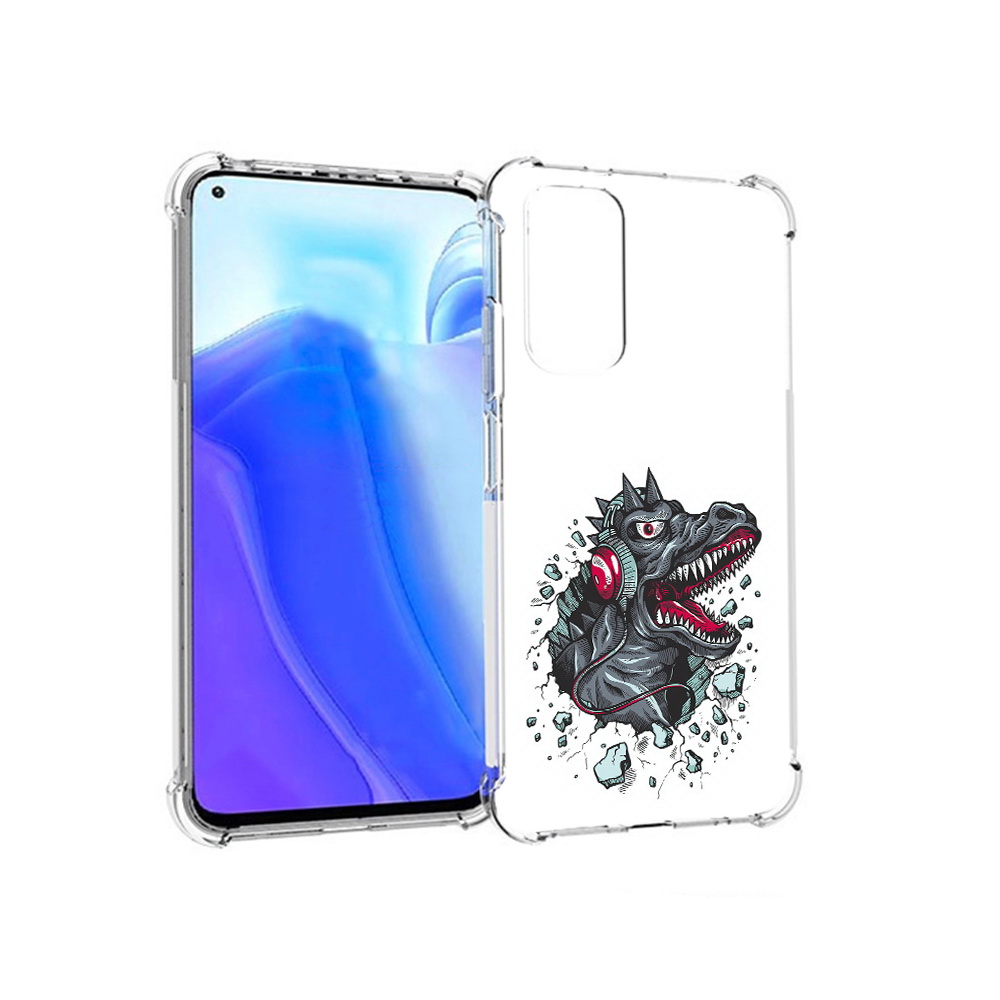 

Чехол MyPads Tocco для Xiaomi Redmi Note 11S Нарисованный динозавр в наушниках, Tocco
