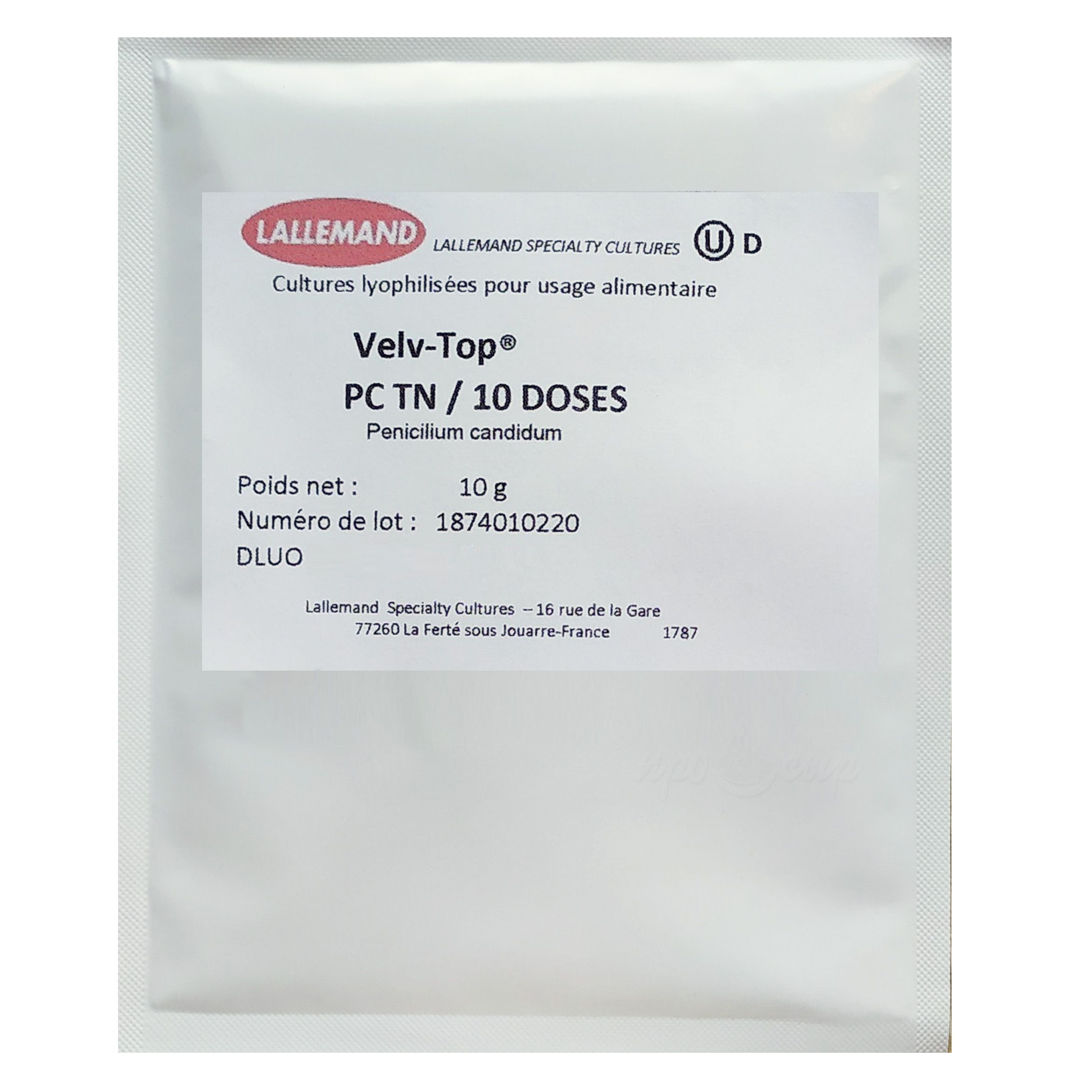 Плесень Lallemand Velv-Top P.Candidum TN - 10D на 1 тонну молока