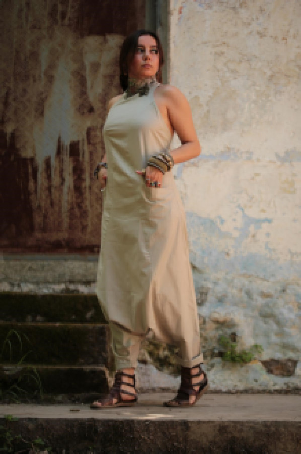

Комбинезон женский Saman Butik 3473 бежевый XL (доставка из-за рубежа), 3473