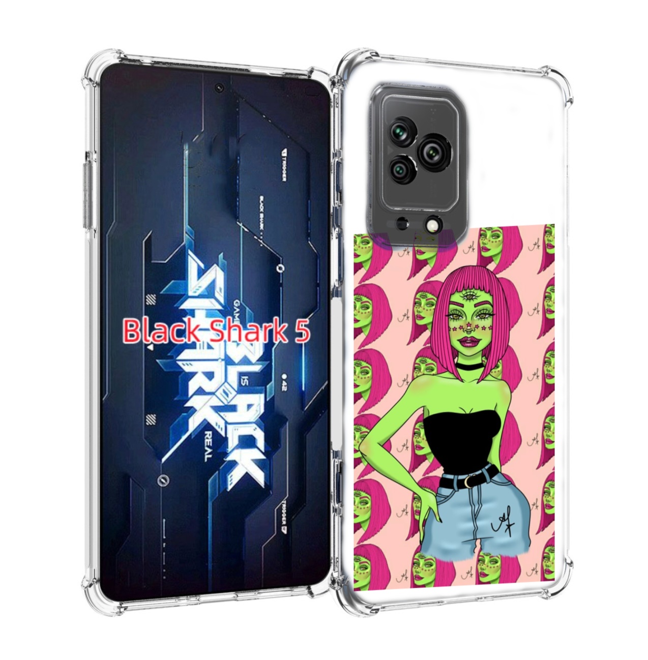 

Чехол MyPads зеленая-девушка-с-глазом женский для Xiaomi Black Shark 5, Прозрачный, Tocco
