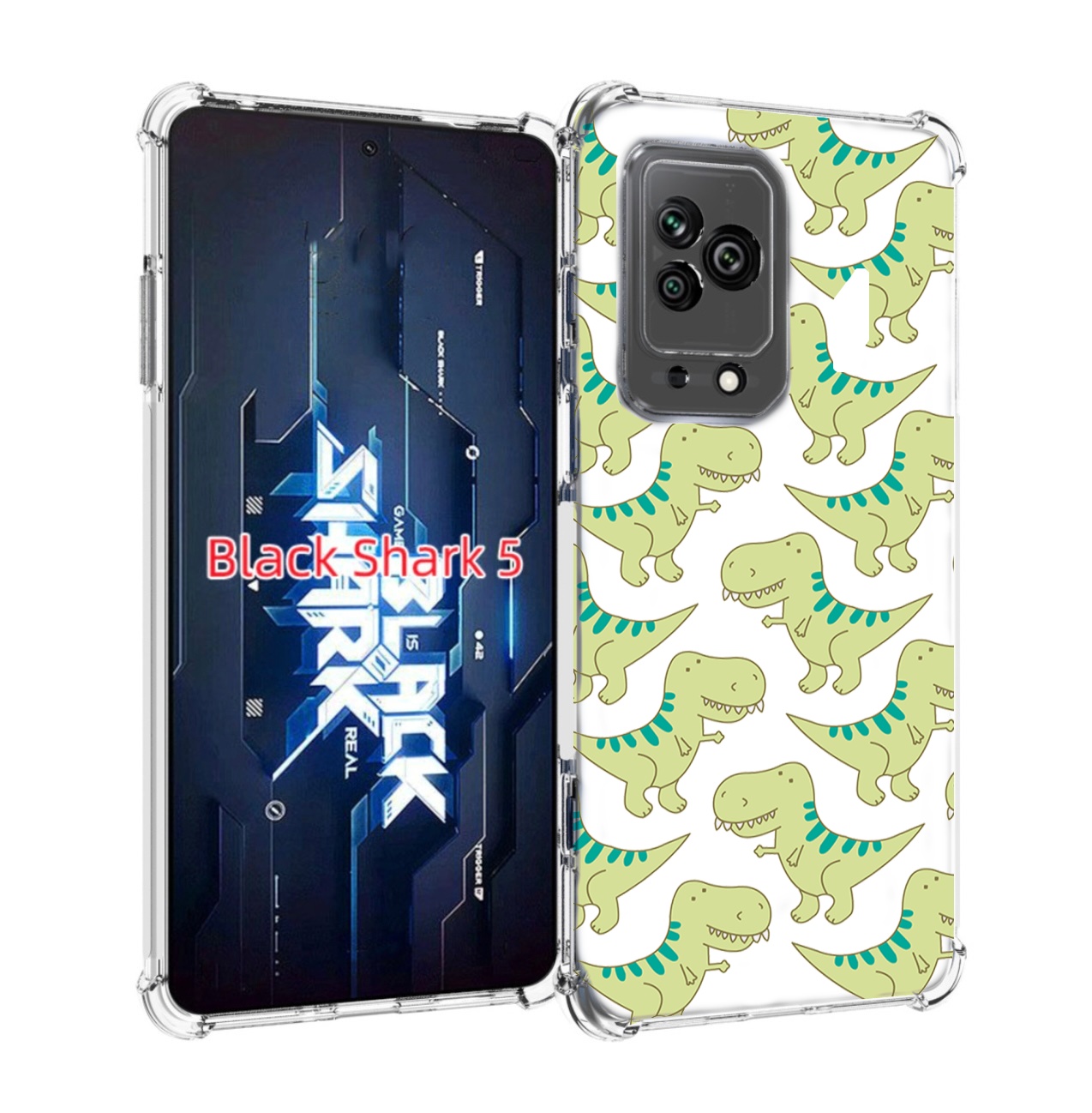 

Чехол MyPads зеленые-динозаврики для Xiaomi Black Shark 5, Прозрачный, Tocco