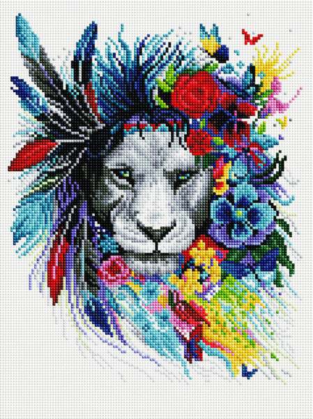 

PaintBoy Алмазная вышивка Лев в цветах EF646, 30x40 см