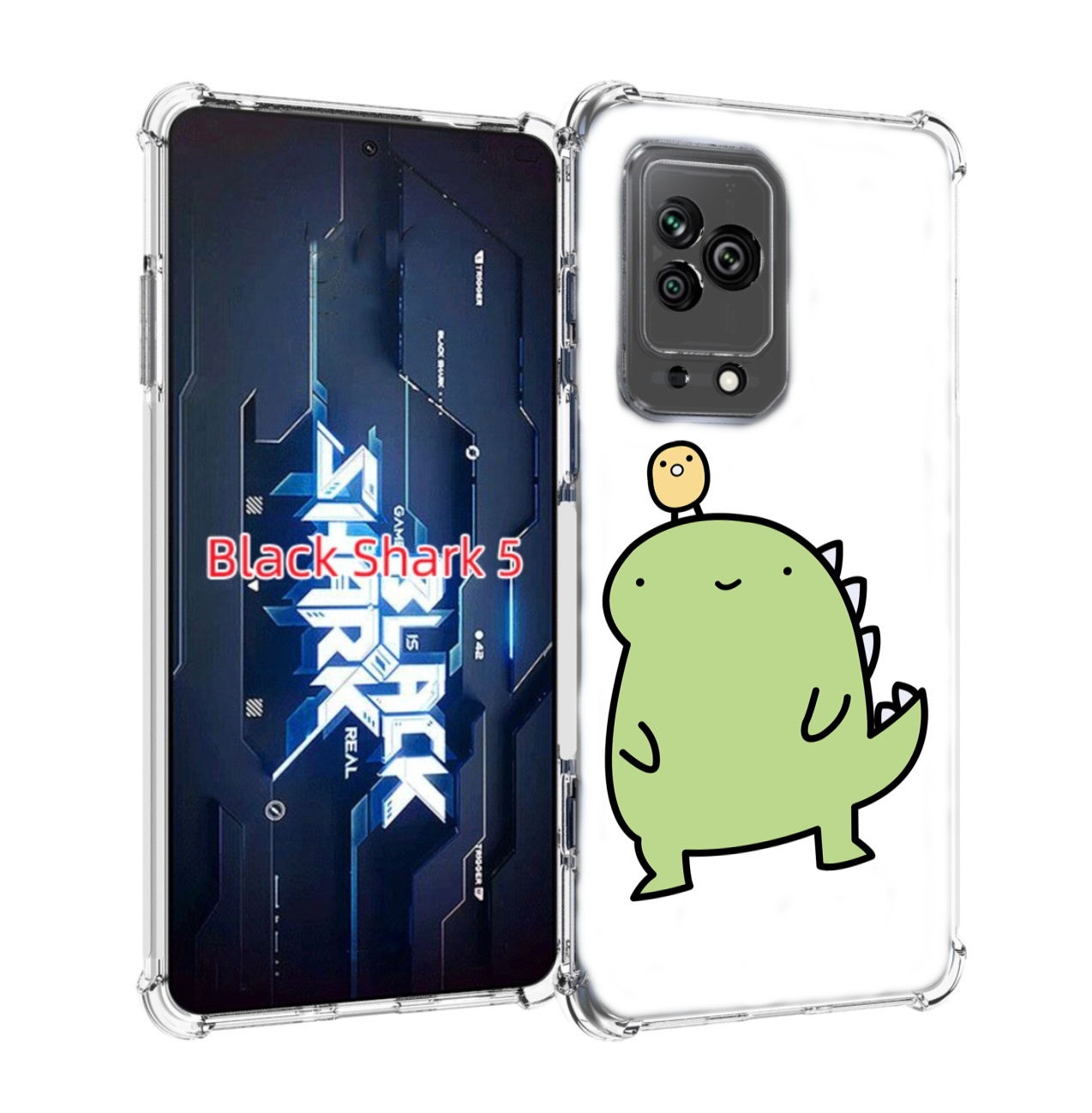 

Чехол MyPads зеленый-динозаврик детский для Xiaomi Black Shark 5, Прозрачный, Tocco