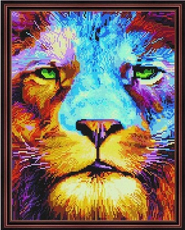 

PaintBoy Алмазная вышивка Лев с зелеными глазами VA267, 40x50 см