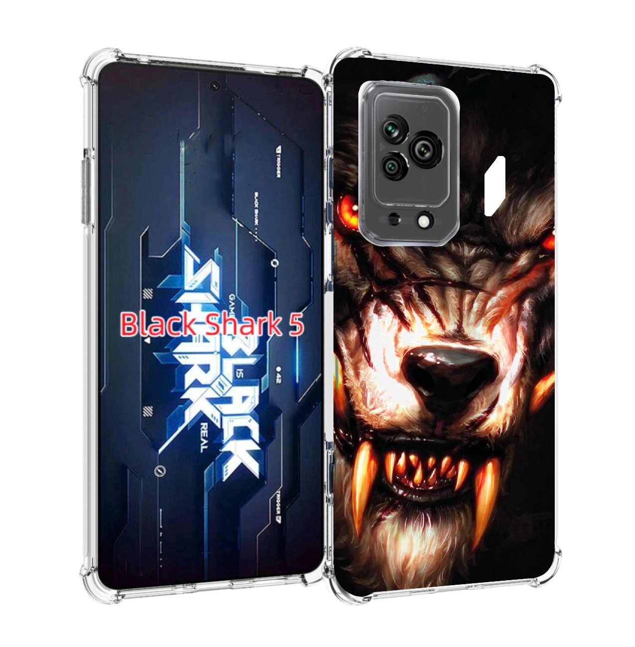 

Чехол MyPads злой голодный волк мужской для Xiaomi Black Shark 5, Прозрачный, Tocco